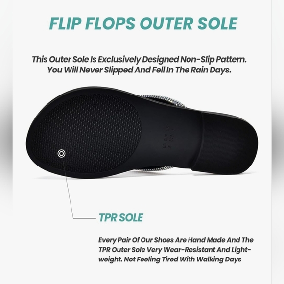 NianEr Womens Microfiber Leather Sparkly Dress Flip Flops #871 - Picture 11 of 12